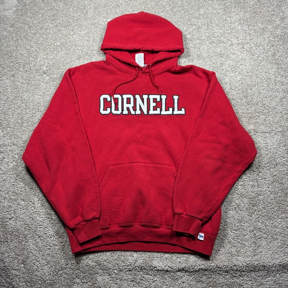 Russell Athletic Cornell University Hoodie Red Mens Large Collegiate Pullover